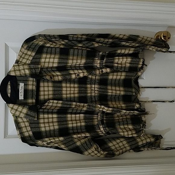💜Firm Price💜Free People Plaid Ruched Sleeve Shirt - Picture 4 of 16